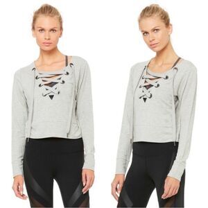 NWT Alo yoga “ideal” long sleeve top Grey Small